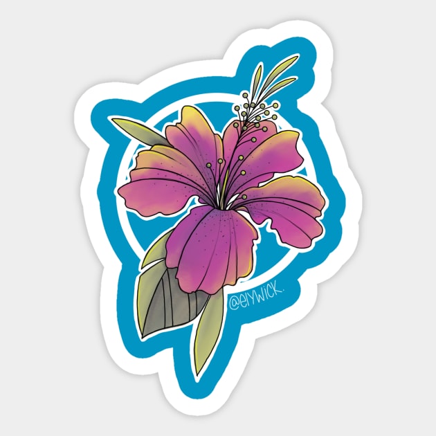 hibiscus Sticker by elywick